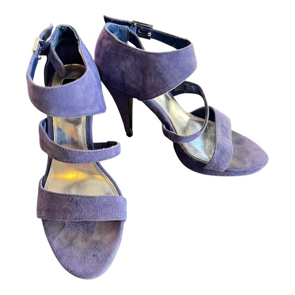 Gorgeous, WHBM Blue Suede, Strappy Heels, Size 7M - Picture 2 of 7